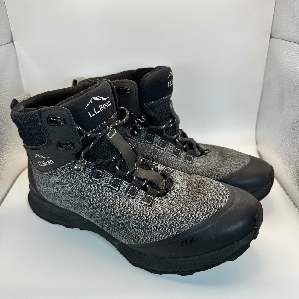 LL Bean Hiking Boots Men 9.5 Gray Black Insulated Waterproof Gorpcore 518577